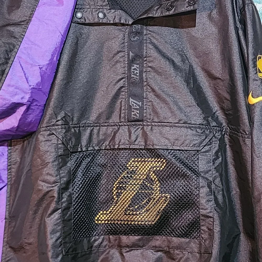 Nike NBA LA Lakers Courtside‎ Basketball Windbreaker Jacket Pullover Men's Sz XL